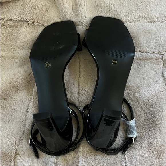 Lulu's Kaylena Black Patent Ankle Strap High Heel Sandals - 11 - Picture 9 of 10